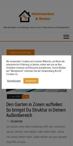 Anteprima del sito Heimwerken Und Bau, media di Germania per articoli sponsorizzati