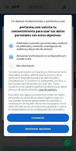 Pré-visualização do site PMFarma, meio de Espanha para artigos patrocinados