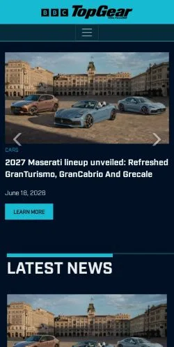 Anteprima del sito TopGear India, media di India per articoli sponsorizzati