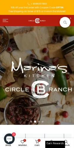 スポンサード記事向けのアメリカ合衆国メディア、Circle B Ranch Marina's Kitchenのサイトプレビュー