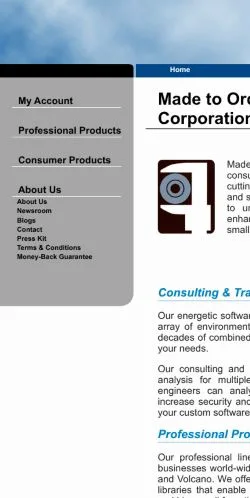 Vista previa del sitio Made To Order Software Corporation, medio de Estados Unidos para artículos patrocinados
