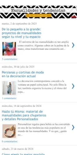 Anteprima del sito Manualidades y tendencias, media di Spagna per articoli sponsorizzati