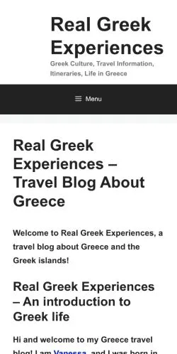 Podgląd witryny Real Greek Experiences, medium z kraju Stany Zjednoczone do artykułów sponsorowanych