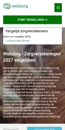 Forhåndsvisning af Webzorg, medie fra Nederlandene til sponsorerede artikler