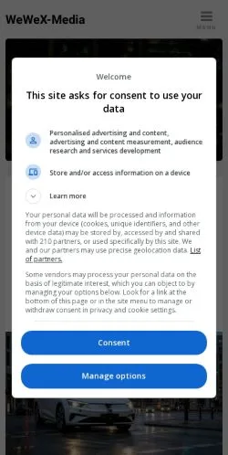 Anteprima del sito WeWeX-Media, media di Germania per articoli sponsorizzati