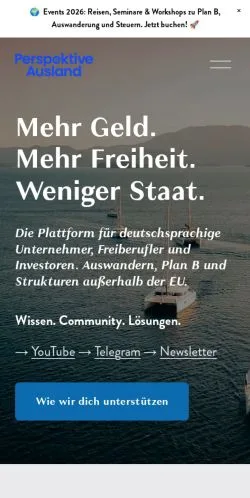 Anteprima del sito Perspektive Ausland, media di Germania per articoli sponsorizzati