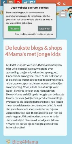 Anteprima del sito Mama's Blogs & Shops, media di Paesi Bassi per articoli sponsorizzati