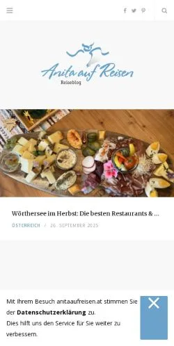 Anteprima del sito Anita Auf Reisen, media di Austria per articoli sponsorizzati