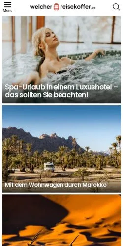 Anteprima del sito Welcher Reisekoffer, media di Germania per articoli sponsorizzati