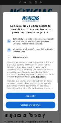 Anteprima del sito Noticias al Día, media di Spagna per articoli sponsorizzati