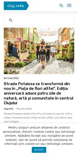 Aperçu du site Cluj, média de Roumanie pour articles sponsorisés