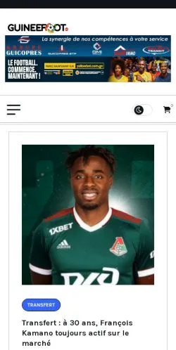 Podgląd witryny Guineefoot, medium z kraju Francja do artykułów sponsorowanych