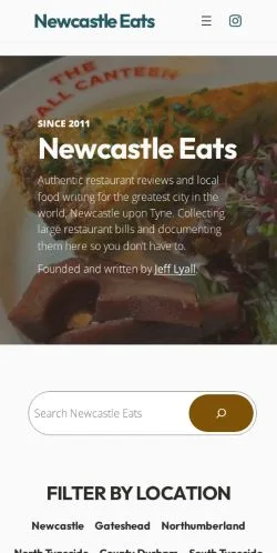 Anteprima del sito Newcastle Eats, media di Regno Unito per articoli sponsorizzati