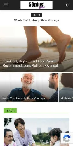 Anteprima del sito 50Plus Today, media di Stati Uniti per articoli sponsorizzati