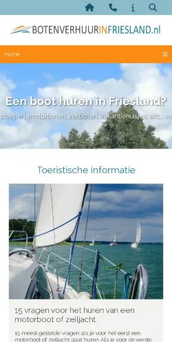 Podgląd witryny Botenverhuur In Friesland, medium z kraju Holandia do artykułów sponsorowanych