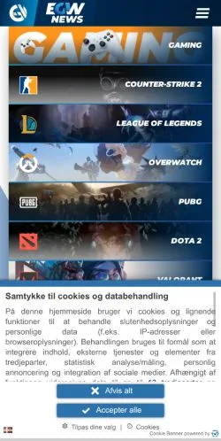 Anteprima del sito Esports World News, media di Stati Uniti per articoli sponsorizzati