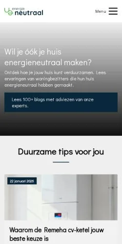 스폰서 기사용 네덜란드 매체 Energieneutraal 사이트 미리보기