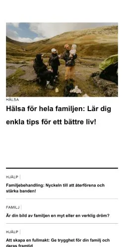 Anteprima del sito familjedialog.se, media di Svezia per articoli sponsorizzati