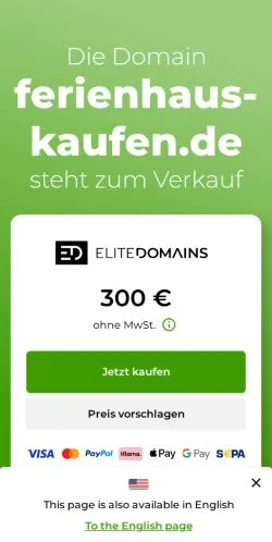 Anteprima del sito ferienhaus-kaufen, media di Germania per articoli sponsorizzati