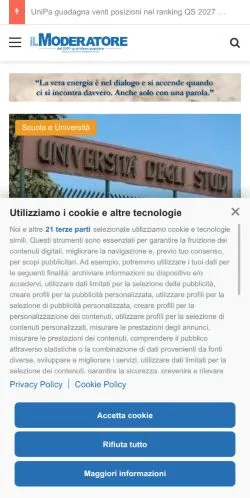 スポンサード記事向けのイタリアメディア、Il Moderatoreのサイトプレビュー