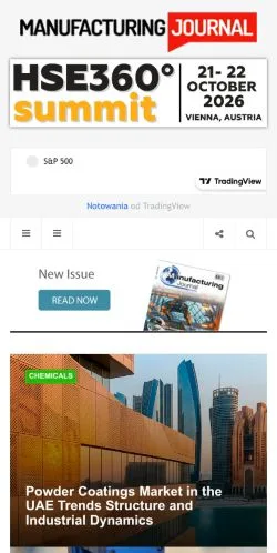 Anteprima del sito Manufacturing-Journal, media di Regno Unito per articoli sponsorizzati