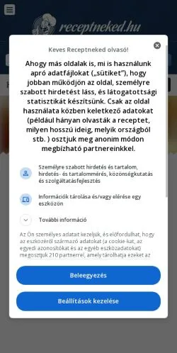 Anteprima del sito Receptneked, media di Ungheria per articoli sponsorizzati