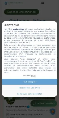 Anteprima del sito Salons Bien-Être, media di Francia per articoli sponsorizzati