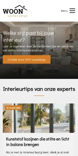 Anteprima del sito Wooninterieur, media di Paesi Bassi per articoli sponsorizzati
