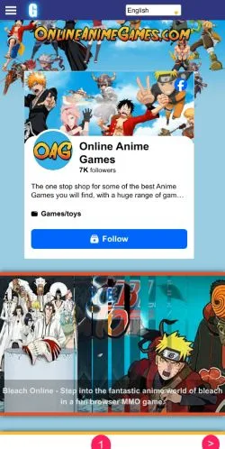 Anteprima del sito onlineanimegames, media di Stati Uniti per articoli sponsorizzati