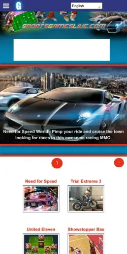 Anteprima del sito SportsGamesLive, media di Stati Uniti per articoli sponsorizzati