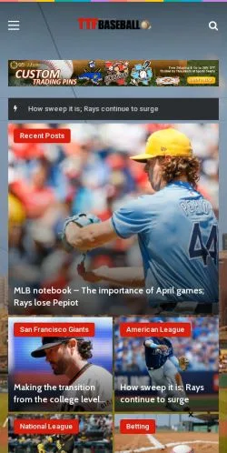 Preview of the Through The Fence Baseball website, a media outlet in United States for sponsored articles