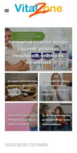 Anteprima del sito Vitalzone, media di Ungheria per articoli sponsorizzati