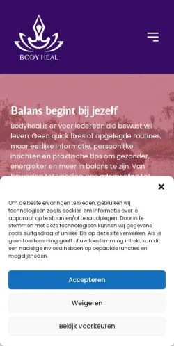 스폰서 기사용 네덜란드 매체 Bodyheal 사이트 미리보기
