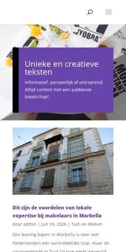 Anteprima del sito Woordkunsten, media di Paesi Bassi per articoli sponsorizzati