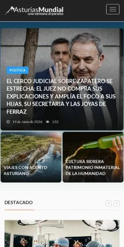Anteprima del sito Asturias Mundial, media di Spagna per articoli sponsorizzati