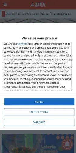 Anteprima del sito Ziua Constanta, media di Romania per articoli sponsorizzati