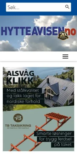 Podgląd witryny Hytteavisen, medium z kraju Norwegia do artykułów sponsorowanych