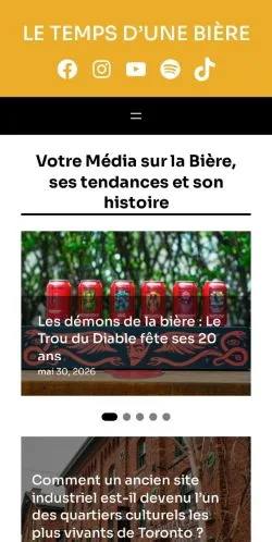 Anteprima del sito Le Temps D'Une Bière, media di Canada per articoli sponsorizzati