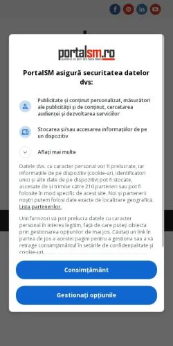 Anteprima del sito PortalSM, media di Romania per articoli sponsorizzati