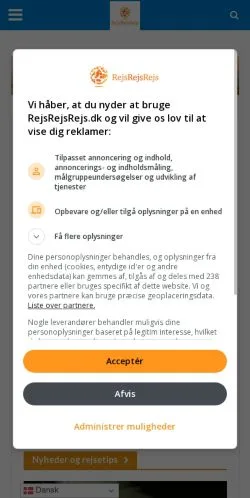 Anteprima del sito RejsRejsRejs, media di Danimarca per articoli sponsorizzati