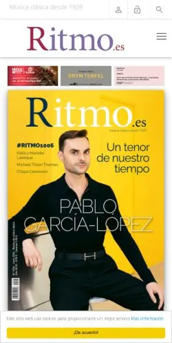 Aperçu du site Revista Ritmo, média de Espagne pour articles sponsorisés