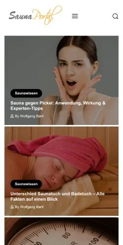 Podgląd witryny Sauna Portal, medium z kraju Niemcy do artykułów sponsorowanych