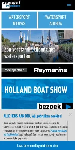 Anteprima del sito Watersport TV, media di Paesi Bassi per articoli sponsorizzati