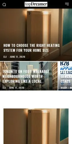 Aperçu du site Top Dreamer, média de États-Unis pour articles sponsorisés
