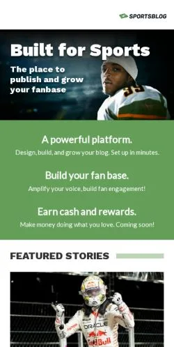 Anteprima del sito SportsBlog, media di Stati Uniti per articoli sponsorizzati