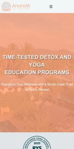 Anteprima del sito Ananda Yoga Detox Center, media di Regno Unito per articoli sponsorizzati