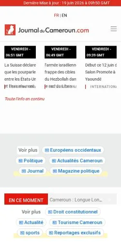 Anteprima del sito Journal Du Cameroun, media di Francia per articoli sponsorizzati
