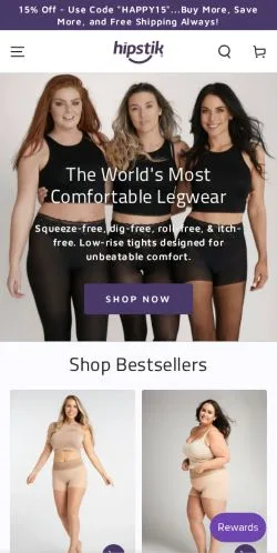 스폰서 기사용 미국 매체 Hipstik Legwear 사이트 미리보기
