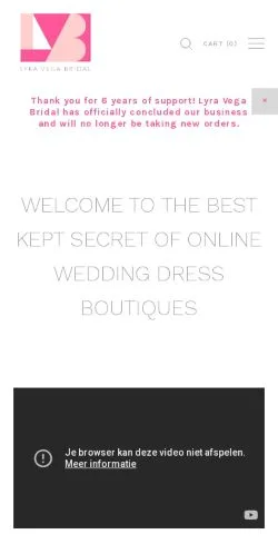 Anteprima del sito Lyra Vega Bridal, media di Stati Uniti per articoli sponsorizzati