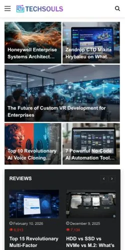 Anteprima del sito TechSouls, media di Regno Unito per articoli sponsorizzati